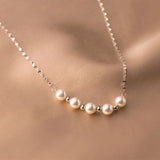 925 Silver Synthetic Pearl Choker Necklace