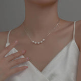 925 Silver Synthetic Pearl Choker Necklace