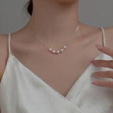 925 Silver Synthetic Pearl Choker Necklace