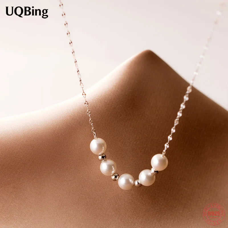 925 Silver Synthetic Pearl Choker Necklace