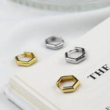 925 Silver Geometic Hoop Earrings for Women Girls Small Party Jewelry