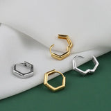 925 Silver Geometic Hoop Earrings for Women Girls Small Party Jewelry