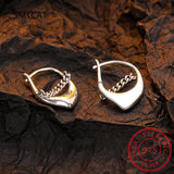 925 Silver Geometric Ear Buckles Metalic Hoop Earrings
