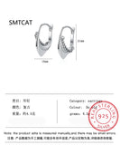 925 Silver Geometric Ear Buckles Metalic Hoop Earrings