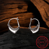 925 Silver Geometric Ear Buckles Metalic Hoop Earrings