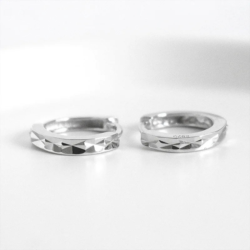 925 Silver Geometric Round Earrings Party Jewelry
