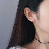 925 Silver Geometric Round Earrings Party Jewelry