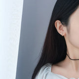 925 Silver Geometric Round Earrings Party Jewelry