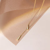 925 Silver Zircon Triangle Necklace Double Pendant Chain for Women