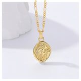925 Silver Vintage Necklace Oval Coin Pendant Fine Jewelry