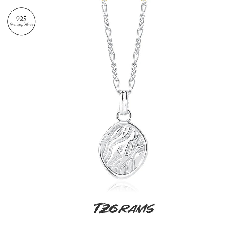 925 Silver Vintage Necklace Oval Coin Pendant Fine Jewelry