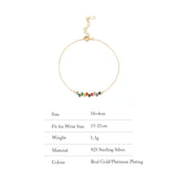 925 Silver Plated Bracelet Colorful Zircon Thin Jewelry