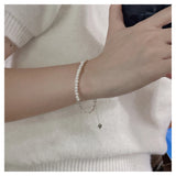 925 Silver Plated Bracelet with Pearl Wedding Accessories