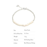925 Silver Plated Bracelet with Pearl Wedding Accessories