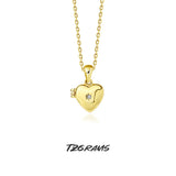 925 Silver Picture Frame Pendant Necklace Heart Shape Birthday Party Jewelry
