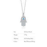 925 Silver Hand of Fatima Necklace w/ Turquoise or Spinel Devil's Eye