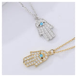 925 Silver Hand of Fatima Necklace w/ Turquoise or Spinel Devil's Eye