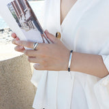 925 Silver Cowhide Rope Bracelet Chain for Couple