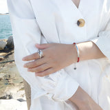 925 Silver Cowhide Rope Bracelet Chain for Couple