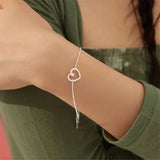925 Silver Heart Charm Bracelet & Bangle for Women