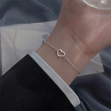 925 Silver Heart Charm Bracelet For Women Girls Wedding Jewelry