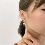 925 Silver Heart Earrings Round Wedding Jewelry Accessories