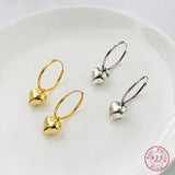 925 Silver Heart Earrings Round Wedding Jewelry Accessories