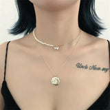 925 Silver Heart Pendant Pearl Necklace for Women