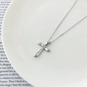 925 Silver Jesus Cross Pendant Necklace Women Church Prayer Wedding Jewelry