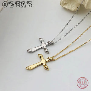 925 Silver Jesus Cross Pendant Necklace Women Church Prayer Wedding Jewelry