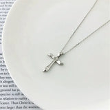 925 Silver Jesus Cross Pendant Necklace Women Church Prayer Wedding Jewelry