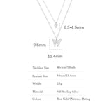 925 Silver Double-layer Butterfly Necklace Unique Fine Jewelry Gift