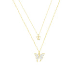 925 Silver Double-layer Butterfly Necklace Unique Fine Jewelry Gift
