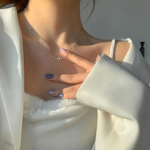 925 Silver Smile Choker Hook Necklace Rose Girl Party Women Gift
