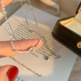 925 Silver Smile Choker Hook Necklace Rose Girl Party Women Gift
