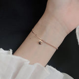 925 Silver LUCKY Disc Pendant Chain Bracelet Wedding Jewelry