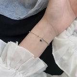 925 Silver LUCKY Disc Pendant Chain Bracelet Wedding Jewelry