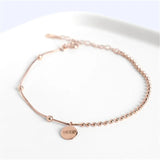 925 Silver LUCKY Disc Pendant Chain Bracelet Wedding Jewelry