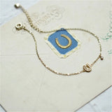 925 Silver Letter U Bracelet 14k Plating Sweet Student Girlfriends Jewelry