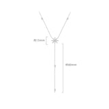 925 Silver Tassel Necklace Star Pendants Choker Wedding Gift