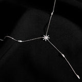 925 Silver Tassel Necklace Star Pendants Choker Wedding Gift