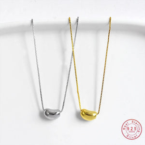 925 Silver Magic Bean Pendant Necklace Women Wedding Party Jewelry Gift