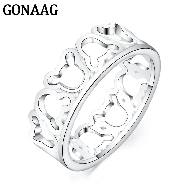 925 Silver Mickey Ring For Women Wedding Party Gift