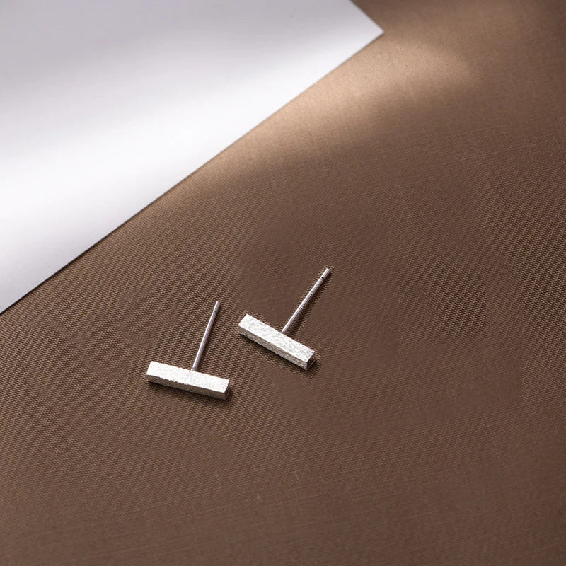 925 Silver Mini Stud Earring Women Girls Geometric Hypoallergenic Teen Jewelry