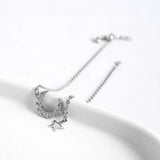 925 Silver Moon Star Bracelet Classic Student Party Jewelry