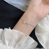 925 Silver Moon Star Bracelet Classic Student Party Jewelry
