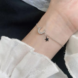 925 Silver Moon Star Bracelet Classic Student Party Jewelry
