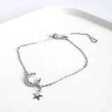 925 Silver Moon Star Bracelet Classic Student Party Jewelry