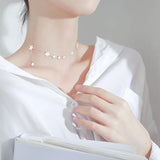 925 Silver Stars Choker Necklace for Women