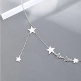 925 Silver Stars Choker Necklace for Women